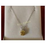 Yellow Sapphire necklace, Sterling Silver