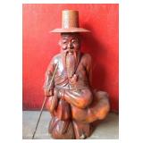 Hand carved wooden oriental man