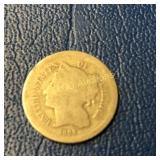 1866 US Three Cent Nickel