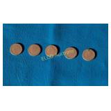 (5) Liberty Head V Nickels, 1890-1894