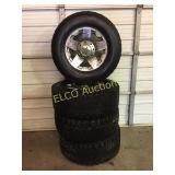 Set of XD rims, chrome (Rockstars) tires,