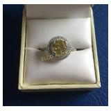 3ct. Yellow Sapphire ring, Sterling Silver