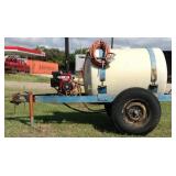 Spray rig, 200gal., trailer mounted, 5 hp gas
