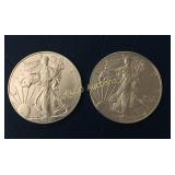 (2) 2015 American Silver Eagles, .999 Fine Silver,