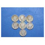 (7) Mercury Dimes, four 1917