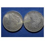 (2) 1921 Morgan Silver Dollars, 90% Silver, times