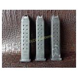 (3) magazines for Glock Model 17, 9mm