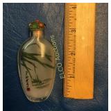 Vintage Chinese Snuff Bottle reverse painted glass