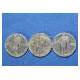 (3) Standing Liberty Quarters, 1925,1926, & 1926 S