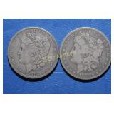 1883 P & 1883 S Morgan Silver Dollars, 90% Silver,