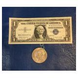 1957 B $1 Silver Certificate, Blue Seal &