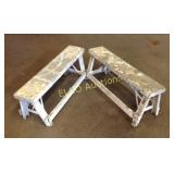 (2) Adjustable height benches, aluminum