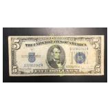 1934 D $5 Blue Seal Silver Certificate