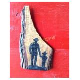 Wood art, Cowboy & Son 19"x11"