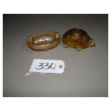 Amber covered turtle candleholder, footed amber Ca