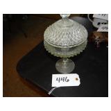Covered glass compote candy dish