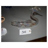 Art stretch glass swan dish