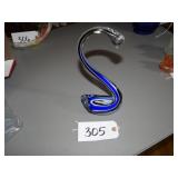 Black and Blue art stretch glass swan (solid)