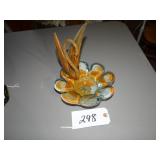 Art stretch glass swan dish