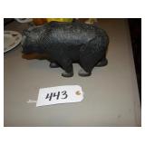 Cast iron black bear figure