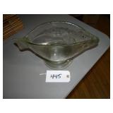 Heavy glass fish shaped bowl