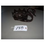 Vintage stretch art glass swan