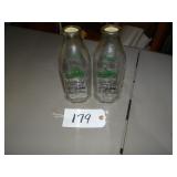 HJ Culler 1992 and 1994 milk bottles qts w/ cardbo