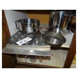 Aluminum cookie sheets, muffin pans, SS bowl, SS s