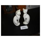 Two ceramic Siamese cat figures