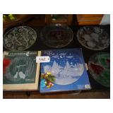 Six assorted glass serving trays