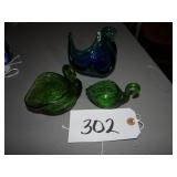 Green and Blue swan planter