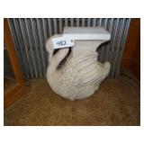 Large ceramic swan plant pedestal