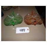 Green and Pink Depression dishes