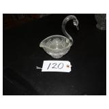 Belfor lead crystal hand cut swan dish