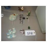 Assorted windchimes - cats, cows, hummingbirds