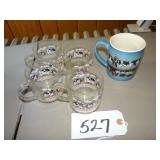 Five Holstein coffee mugs