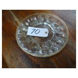 Floral glass egg plate
