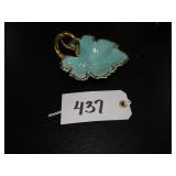 Blue leaf finger dish, gold trimmed