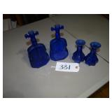 Cobalt blue violin bottles and vases