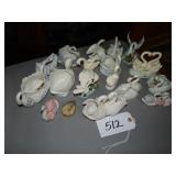 Assorted swan planters and figures