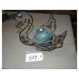 Wire frame swan, solar light figure