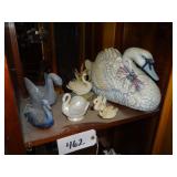 Assorted ceramic swan planters