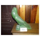 Green heavy ceramic bird figure