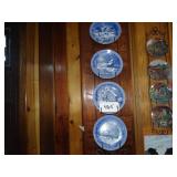 4 pc Japan Winter Scene collector plates