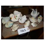 Assorted ceramic swan planters