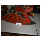 Antique child swan wooden rocker