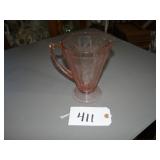 Pink Depression glass pitcher