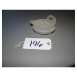 Frosted glass covered swan dish