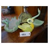 Swan lamp and three swan planters