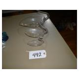 3 pc graduated art glass swan set